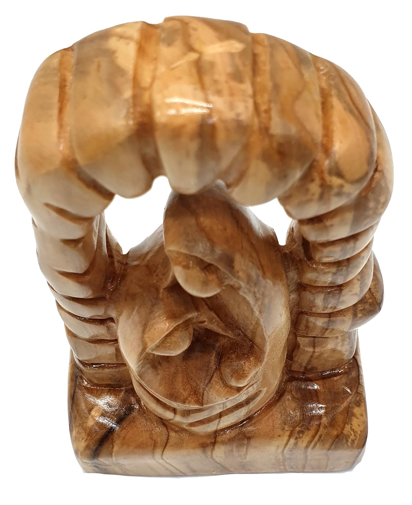 Zuluf Olive Wood Holy Family Nativity 5.9" - Hand Carved Joseph Mary Baby Jesus Statue Christmas Bethlehem Decor HOF062