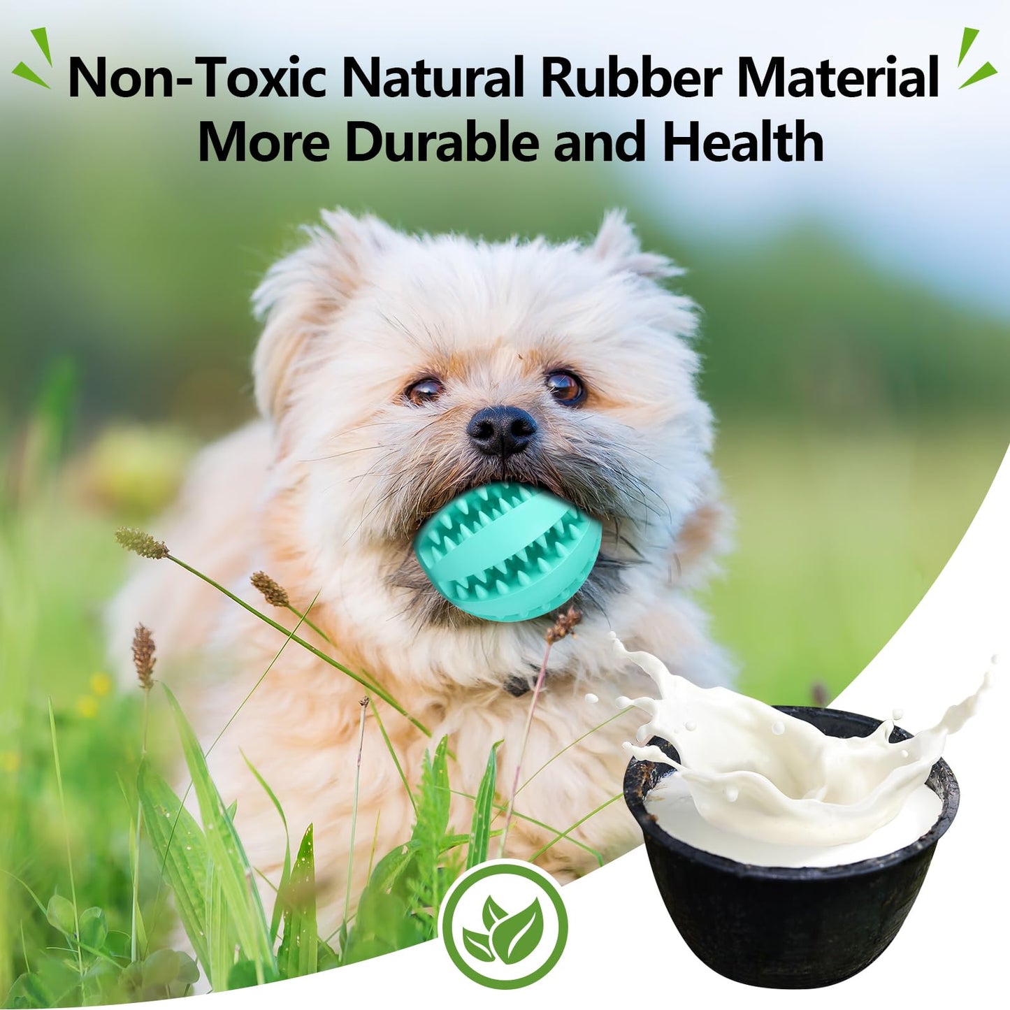 Bojafa Treat-Dispensing Dog Toys: Durable Rubber Puppy Toys for Boredom - Dog Treat Balls for Small & Medium Breed Indoor Play (2pack)