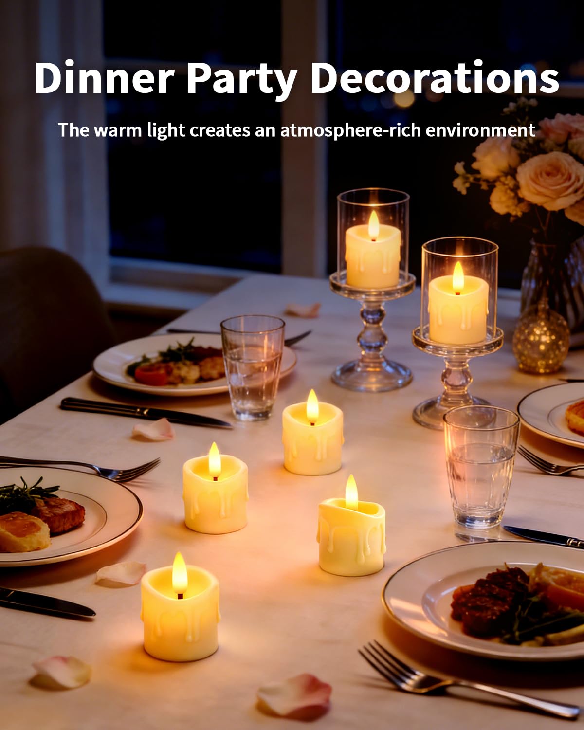 CAQUIRU Rechargeable Flameless Candles with Remote Timer, 1.5"x2" LED Tea Lights Candles Battery Operated, Electric Fake Flickering Votive Candles for Home Table Aniversary Wedding Decor (6 Pack)