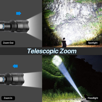 Rechargeable Flashlights High Lumens, 90000 Lumens Super Bright LED Flash Light, 5 Modes, IPX6 Waterproof Handheld Flash Light for Home, Emergencies, Camping