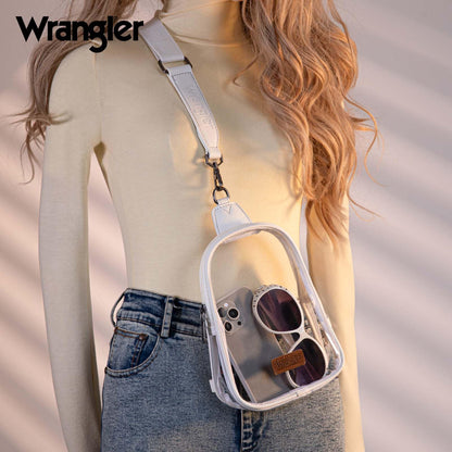Wrangler Crossbody Clear Sling Bags for Women Stadium Approved Cross Body Purse for Sports Events Concerts