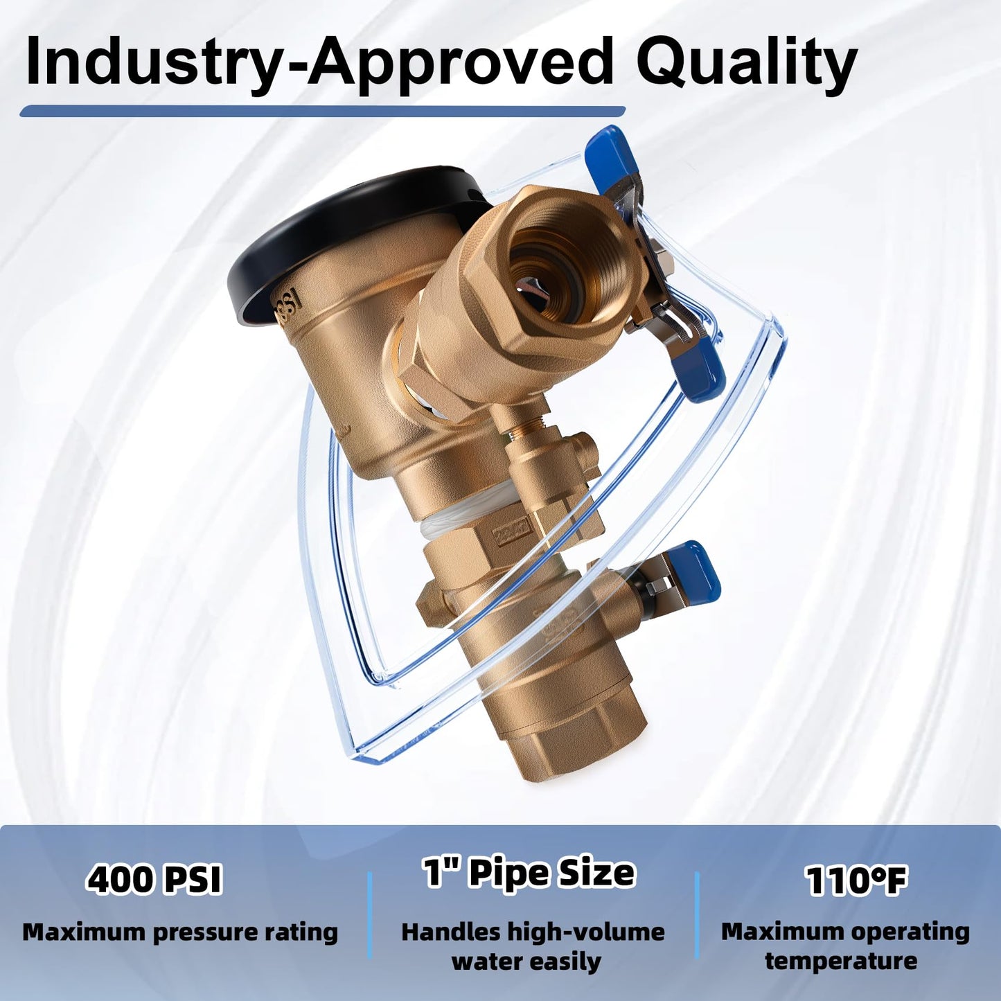 1" 720A Pressure Vacuum Breaker for Zurn Wilkins, Thickened Brass Backflow Preventer Valve, Irrigation Backflow Preventer for Non-Potable Irrigation & Industrial Water Systems, MAX 400PS