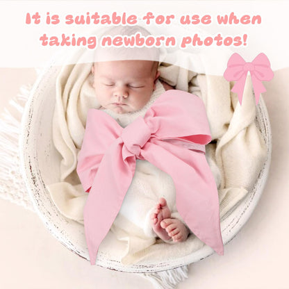 Man Fai Sky Newborn Swaddle Sash, Soft Cotton Bow Decorative Strap for Swaddles, Adorable Maternity Bow Sash, 70x5.5 Inch, Pink