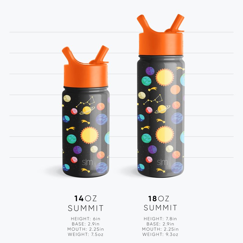 Simple Modern Kids Summit Water Bottle with Straw Lid | CoComelon 14oz Stainless Steel Cup Insulated Tumbler for Toddlers, School | CoComelon Pink Melon