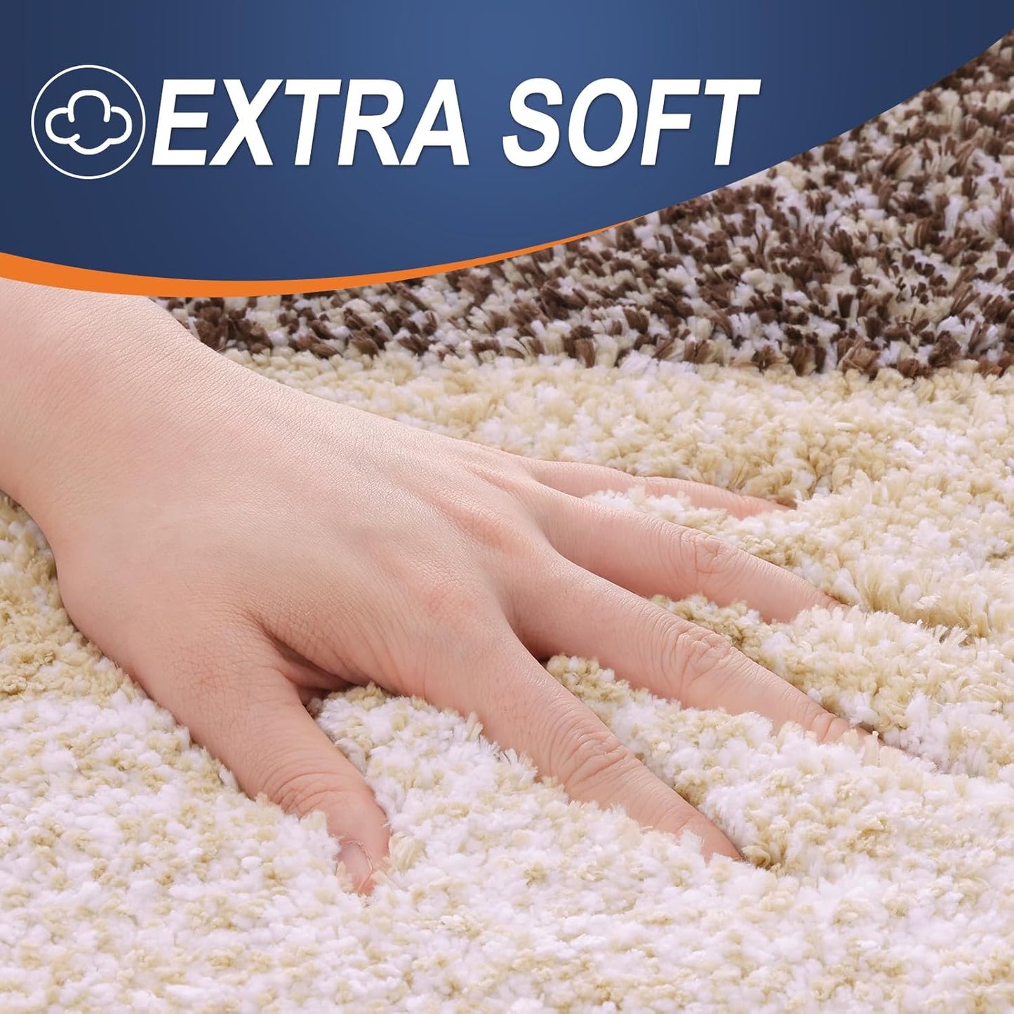 OLANLY Large Bathroom Rugs - Extra Soft Microfiber Mat 45x27 | Quick Dry & Machine Washable, Brown