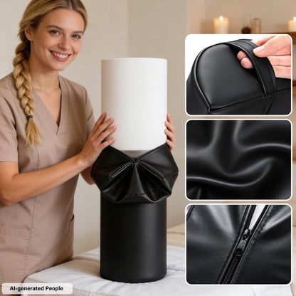 Noverlife Upgraded Large Massage Bolsters for Under Legs, 24 x 8 x 4 in Leg Bolster for Massage Table PU Leather Half Moon Pillow, Ankles Back Pain Relief Knee Bolster Cushion Bolster Pillow for Legs