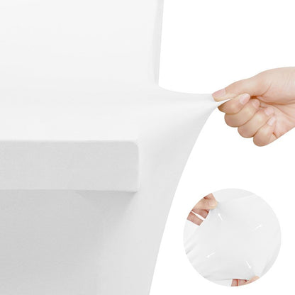 Utopia Kitchen Spandex Tablecloth 2 Pack [8FT, White] Tight, Fitted, Washable and Wrinkle Resistant Stretch Table Cloth Rectangle Cover for Trade Show, Weddings & Parties [96Lx30Wx30H Inch]