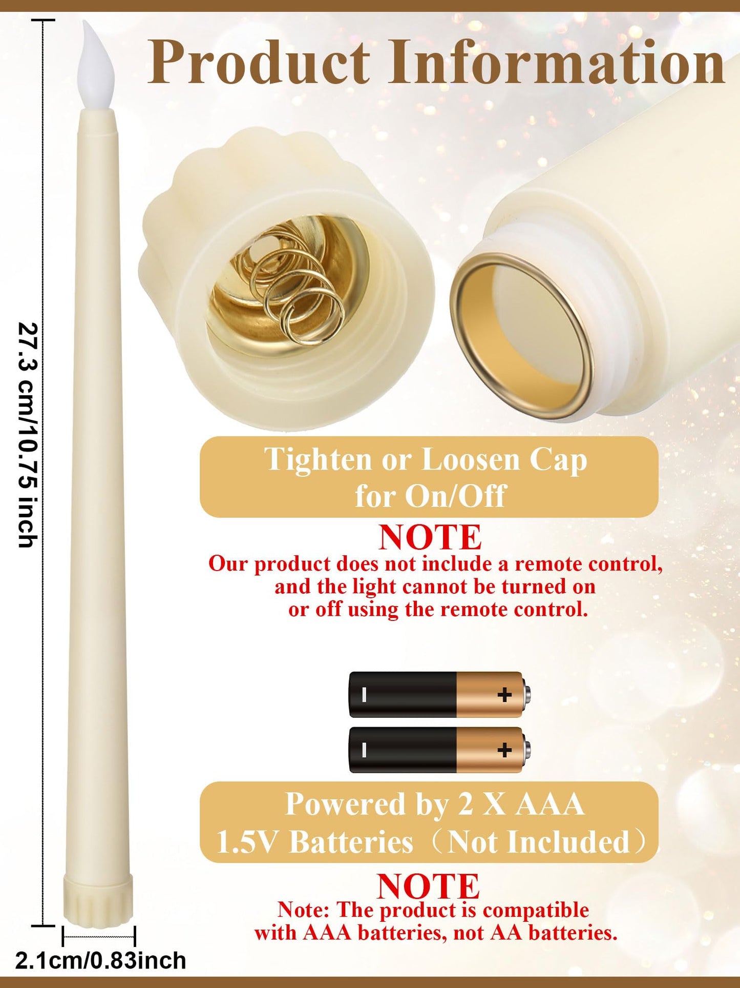 Retisee 80 Pcs 11 Inch Flameless Taper Candles LED Candles Bulk Battery Operated Taper Candle Flickering LED Candlesticks for Valentines Birthday Wedding Party Decor (Classic Style,Ivory)
