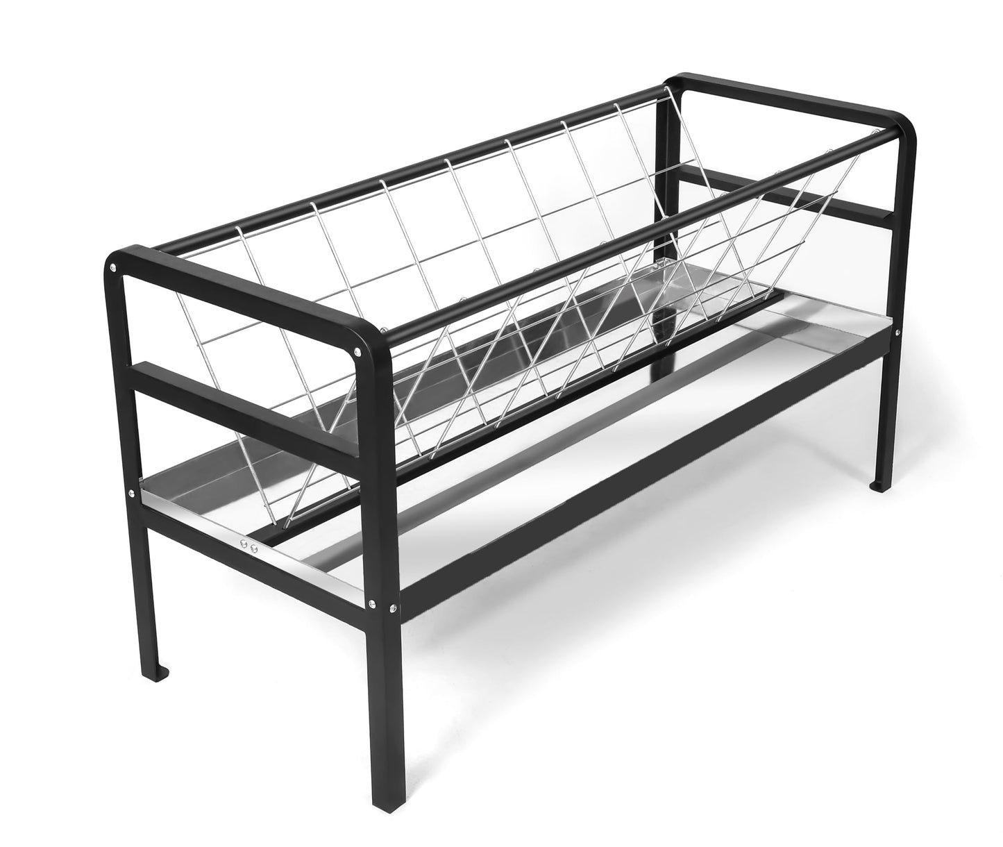 homcare Pasture Hay Feeder for Goats, Sheep, Miniature Horses and Small Livestock,5 Feet Long, Black
