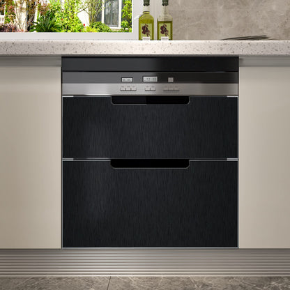 CRE8TIVE Brushed Black Stainless Steel Contact Paper for Appliances 24"x118" Black Peel and Stick Wallpaper Metallic Heat Resistant Waterproof Self Adhesive Vinyl for Kitchen Dishwasher Fridge Cabinet