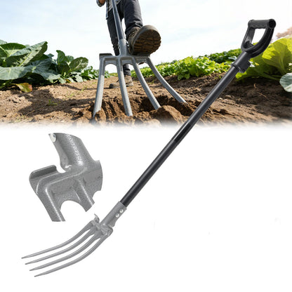 TAILERNRUYE Gardening Pitchfork, 4-Tine Garden Fork 47” Heavy Duty Digging Manure Forks for Mulch Spreading Loosening Hay Potato Digging Composting Transplanting Aeration Farm Garden