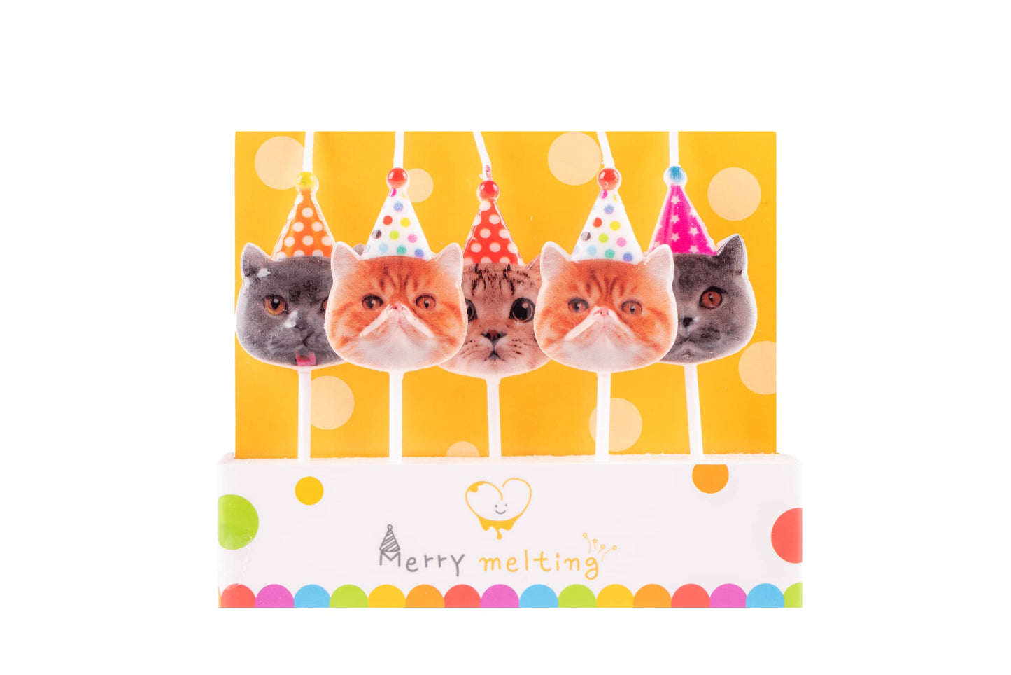 Merry Melting Birthday Candle for Cake Topper (cat Birthday Candle)