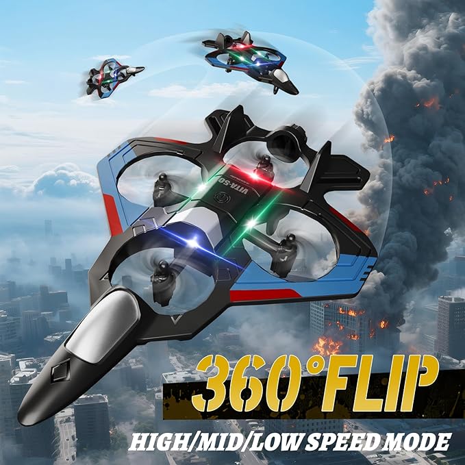 RC Planes for Kids Adults Foam Remote Control Airplane Jet Helicopter Drone Toys for Kids Adults 8-12 12-16 Remote Control Plane Airplane Toys with Led Lights 360° Flip Stunt Rotation