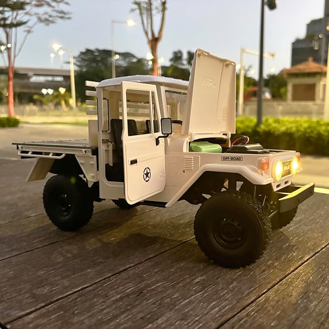 WPL C44 RC Rock Crawler RC Truck 4x4 1/16 Scale Remote Control Crawler Pickup Off Road All Terrain RTR with Proportional Control 370 Motor Upgraded Chassis Hobby Model for Adult