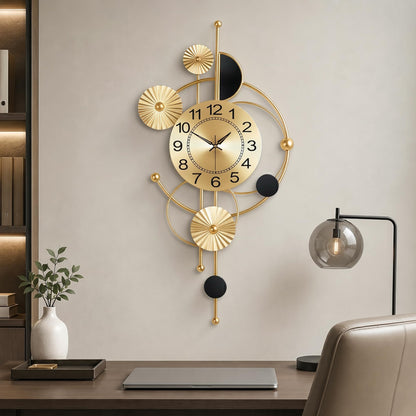 Axioglo Large Wall Clock,Modern Silent Non-Ticking Metal Wall Clocks,Battery Operated Wall Clock for Living Room, Kitchen, Bedroom, or Office Wall Decor (32")