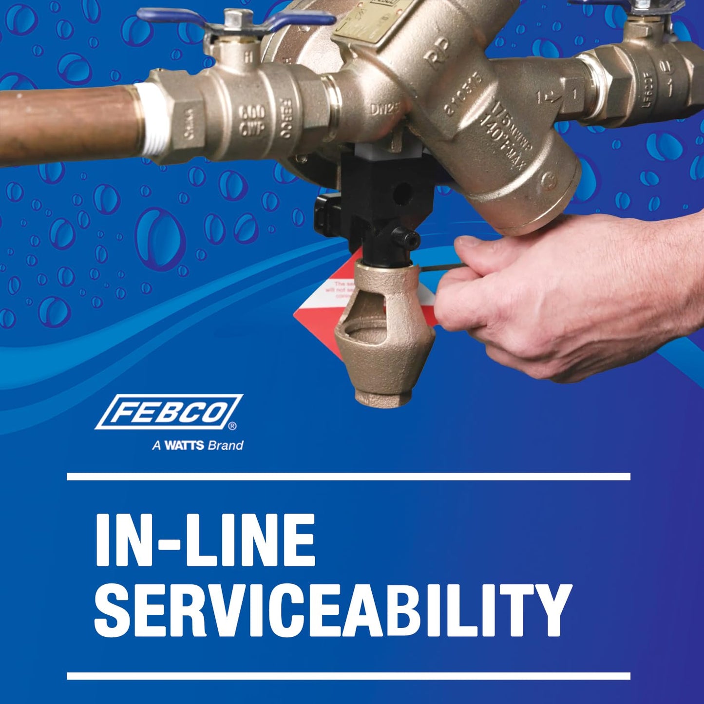 Febco 825Y Series 1" Bronze Reduced Pressure Zone Backflow Preventer Assembly, Quarter Turn Shutoff, NPT End Connections, Y Pattern, Flood Sensor with SentryPlus Alert Technology for Relief Valve
