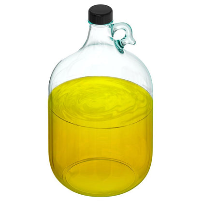 Skywin 1 Gallon Glass Jar with Lid, Clear Glass Gallon Jug for Brewing, Fermentation, Beverage Storage & Bulk Liquids, Airtight 38mm Screw Cap, Food Safe, Reusable Glass Jug with Carry Handle