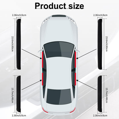 SINGARO Car Door Threshold Protection, 4PCS Door Edge Step Dust Shield Cover, Door Width 23.6x2.36inch Car/SUV Universal Rubber Scratch Resistant Exterior Accessories (Black)
