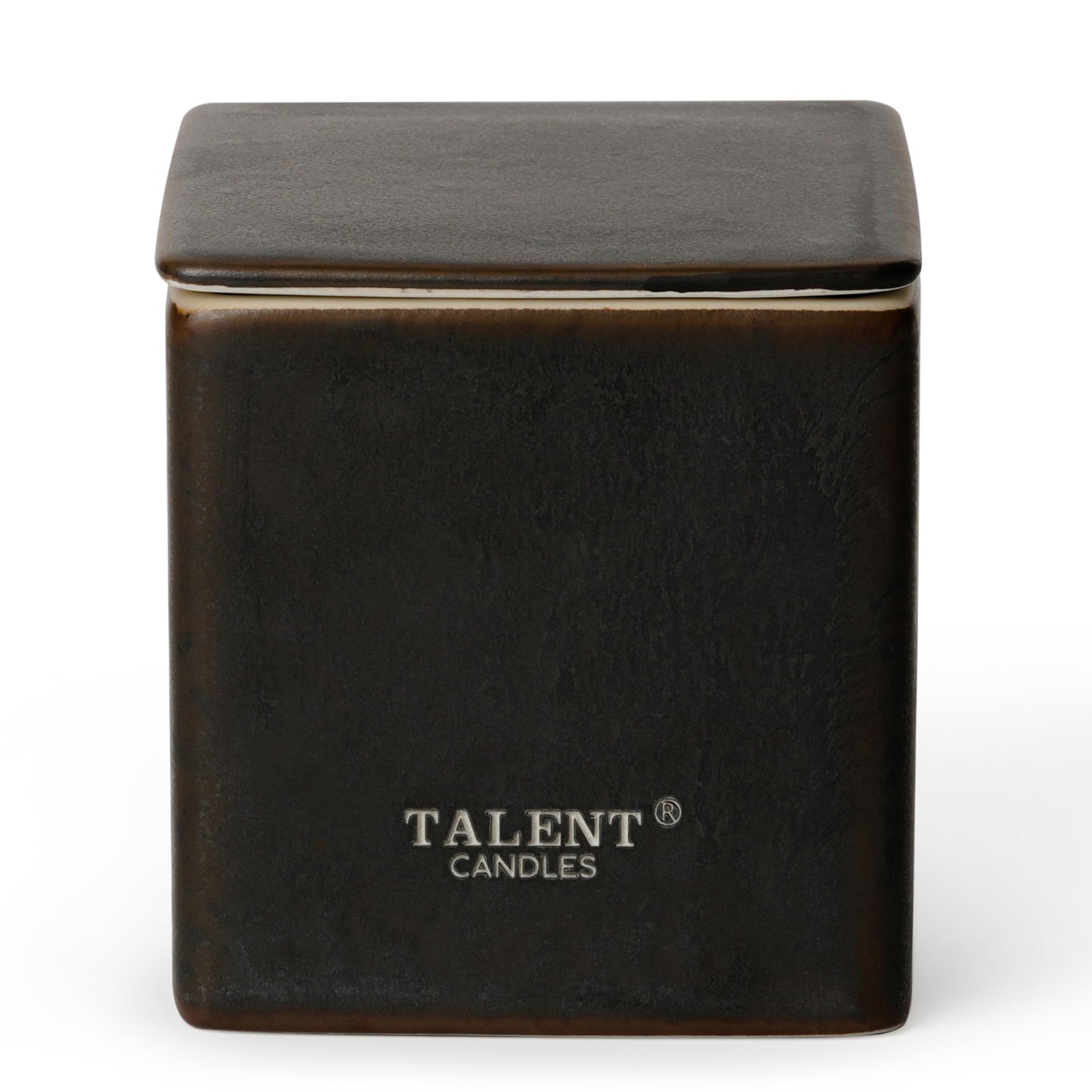 Talent Candles Scented Candles Ceramics Square Cup Long Burn Time Natural Soy Wax Candles Perfect Women & Men Birthday Gifts (Dark Leather & Oud)