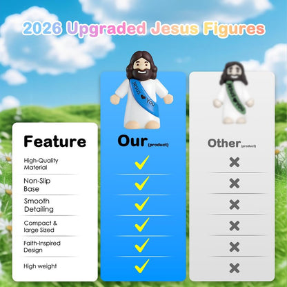 100PCS Little Jesus Figures, Mini Jesus Figurines in Bulk, Multicolor Tiny Jesus Set with Jesus Loves You Figures for Easter Egg Stuffers, Hide and Seek, Baptism, Faith Activities, Religious Gifts