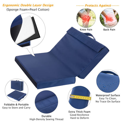 Patented Garden Kneeler and Seat Heavy Duty, Upgraded Garden Bench with Thicker Wider Soft Detachable Kneeling Pad, with 2 Tool Store Pouches, Nice for Mother Father Gardeners