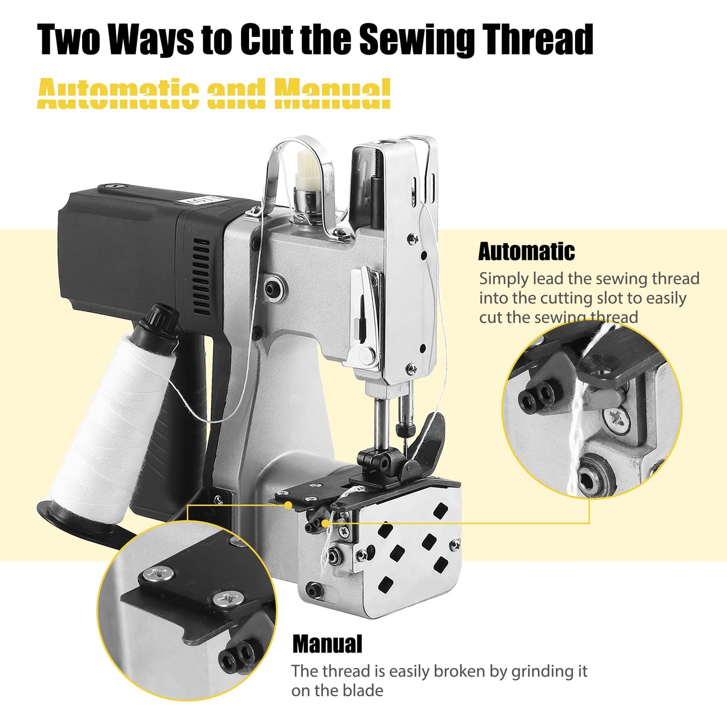 Prepare 10pcs Needles & 6 Spools of Thread for GS8-015 Bag Closing Machine