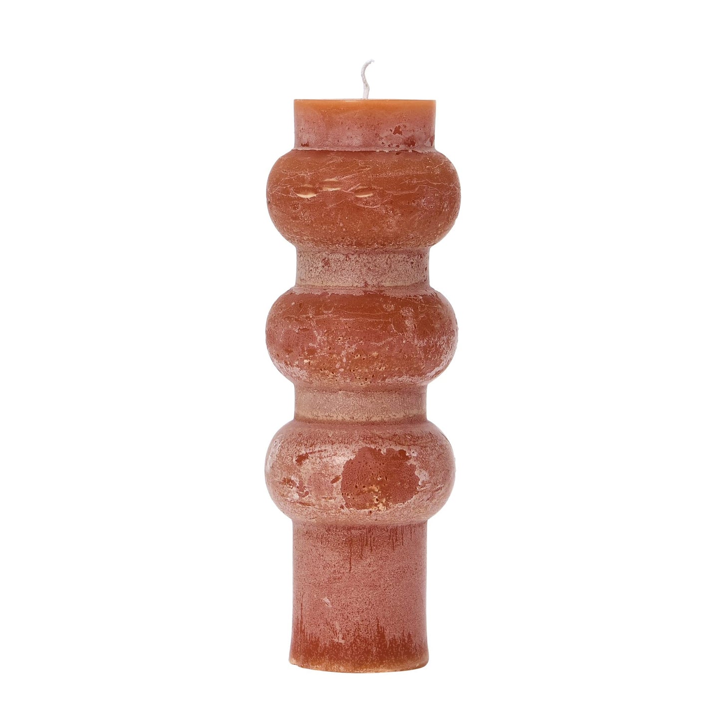 Creative Co-Op Unscented Totem Pillar, Spice Candles, 3" L x 3" W x 9" H, Orange (Pack of 2)
