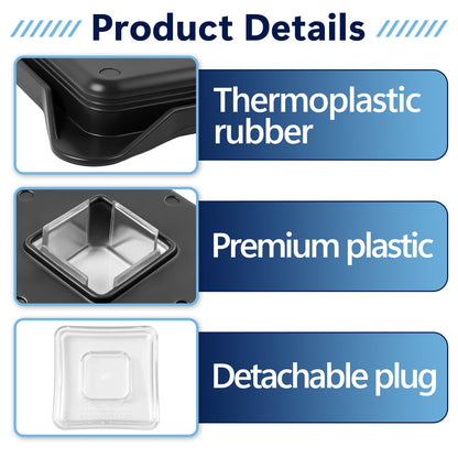 Blender Lid Replacement Fits for Blendtec Commercial Blender, Vented Gripper Lid Compatible with WildSide+ and FourSide jars, Lid for Blendtec Top with Square Clear Plug