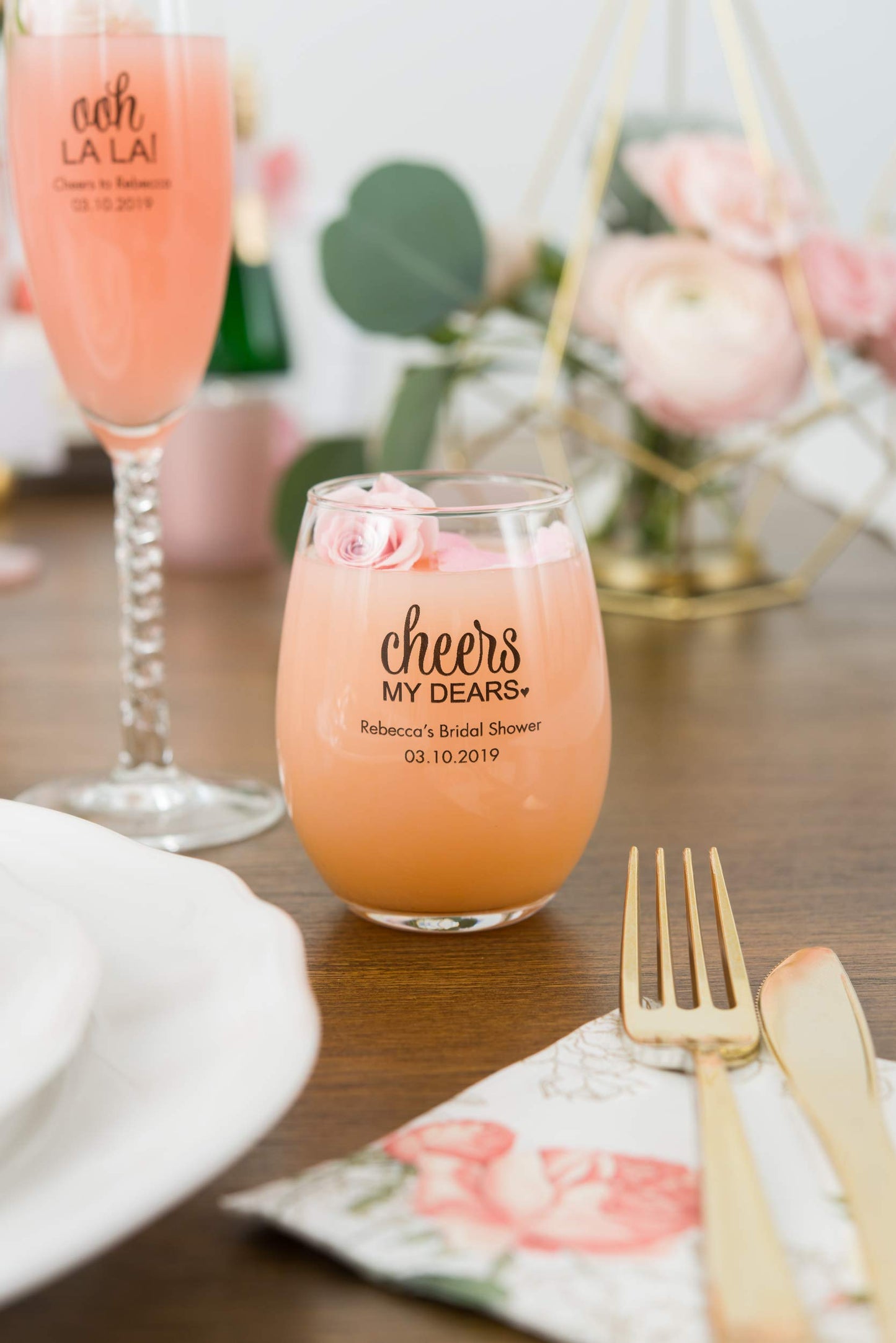 WEDDINGSTAR Personalized Small Stemless Wine Glass 9oz - 108 pack