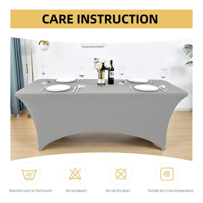 ZarzaaSik 113 6-Pack 6ft Spandex Table Covers for Rectangle Standard Folding Tables - Wrinkle Resistant Stretch Tablecloths - Ultimate Fitted Table Protector for Parties, Banquet, and Wedding