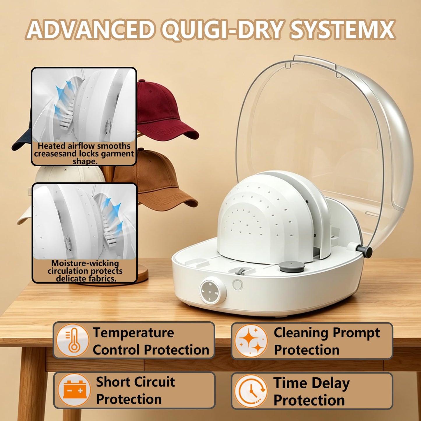 Hat Shaper, Hat Steamer, Hat Care Machine, Automatic Cap Cleaner, Ironing and Drying for Bucket Hat Baseball Cap