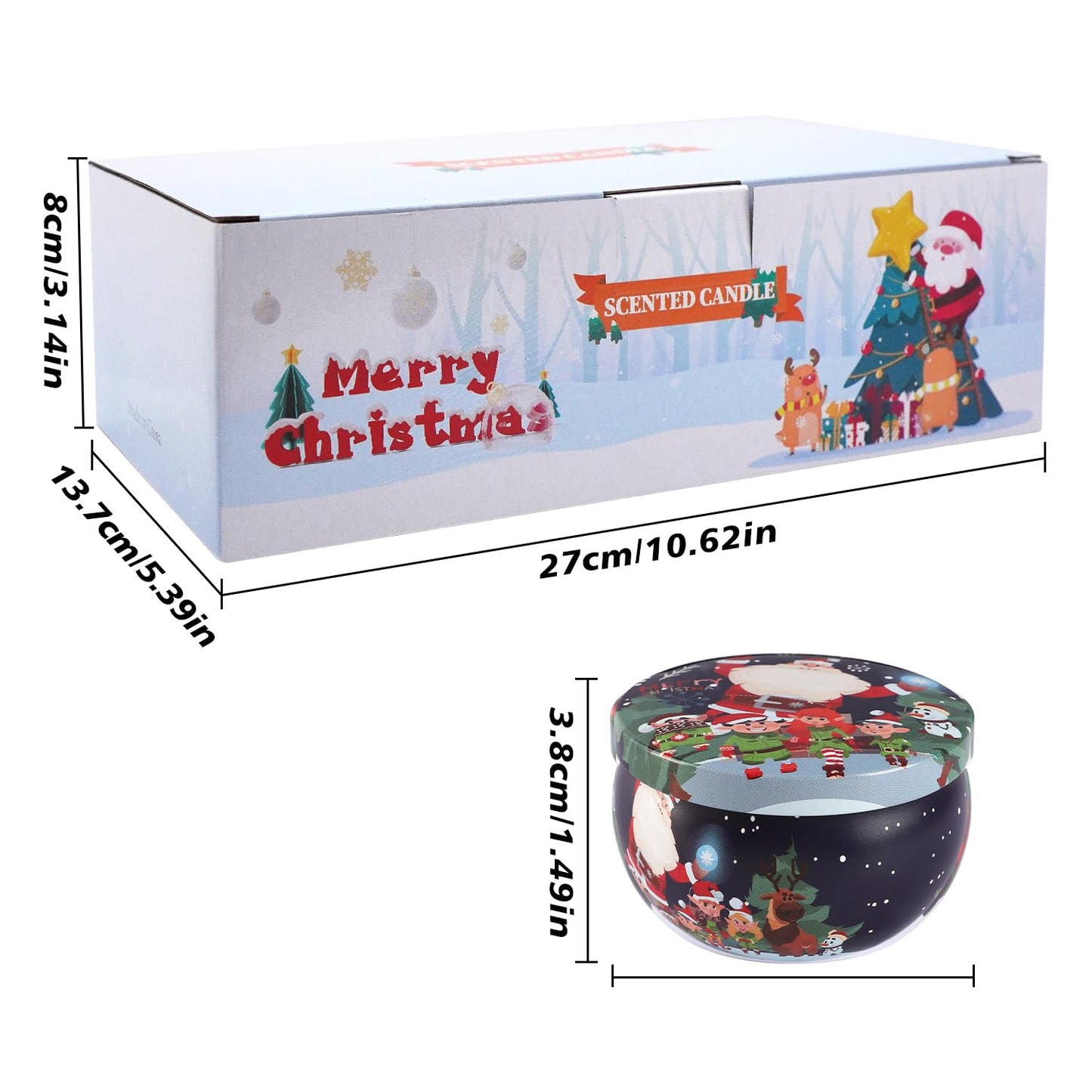 16Pack Christmas Scented Candles Gift- Aromatherapy Candle-Soy Wax-Long Lasting Burn time, Christmas Thanksgiving Gifts for Women，Advent &Home Decor.