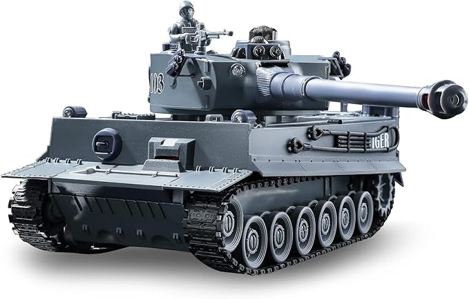 RC Military Tank WW2 Tiger I Army Tank Toy with IR Battle 2.4GHz Remote Control Military Vehicles with Lights &amp Rotating Turret Gift for Boys Kids Adults &amp Collectors