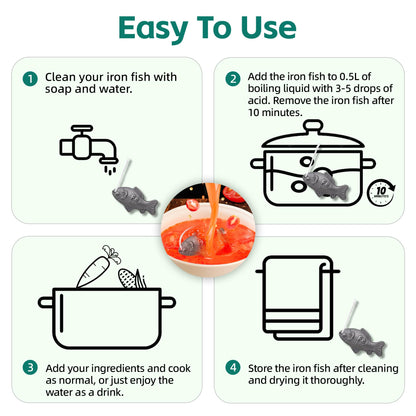 Iron Fish Cooking Tool, Natural Iron Supplement to Support Iron Levels for Vegans, Athletes, Pregnant Women, and Children – Safe & Effective Cooking Tool for Reducing Iron Deficiency (2Pack)