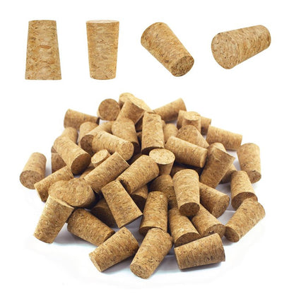 100 Pack Corks for Crafts, Tapered Wine Bottle Cork Stoppers Replacement Corks for Wine Beer Bottle, Leakproof