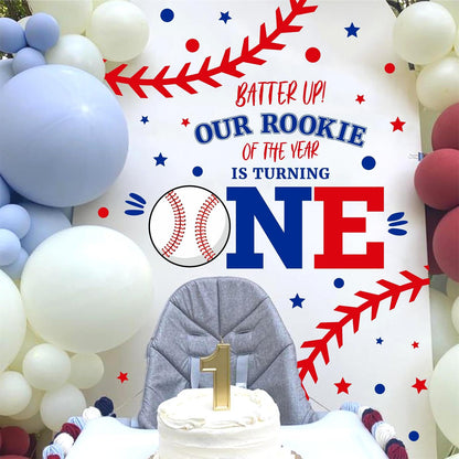 First Birthday Arch Decals for Baby Boy Baseball Theme Party Decorations 1st Birthday Backdrop Decals Rookie of The Year Baby Shower Balloon Arch Decor Photography Background Stickers