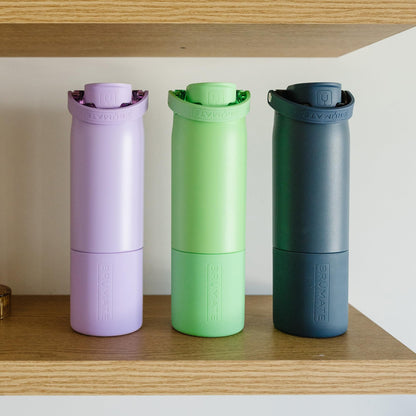 BrüMate Rise 25oz Water Bottle With 100% Leakproof Covered Silicone Straw | Insulated Stainless Steel Water Bottle | Cup-Holder Friendly | Fast Flow | Soft Sip Silicone Spout | BPA-Free (Guava)