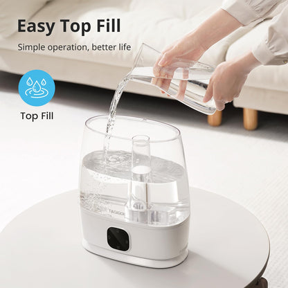 Humidifiers for Bedroom Home, 6L Cool and Warm Mist Air Humidifier for Large Room Baby Nursery, 50H Easy Clean and Top Fill, Quiet with Ultrasonic, Essential Oils, Auto Mode, for House, Plants