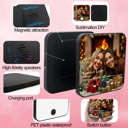 2PCS Sublimation Music Fridge Magnet Blank-Personalized Music Fridge Magnets, Print Any Photo You Like, Home Decor Gifts Can Play Music for Couples and Music Lovers