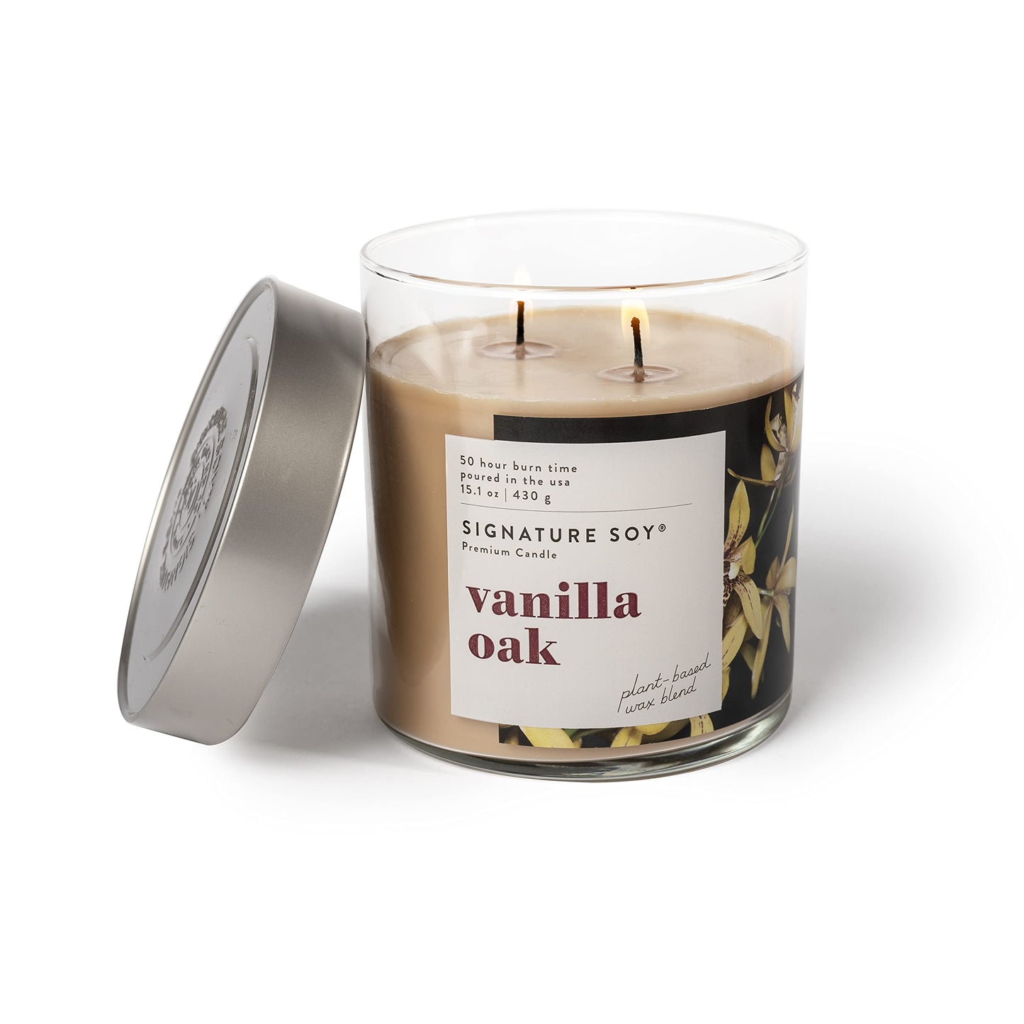 Signature Soy Lidded Vanilla Oak Scented Candle Large Jar