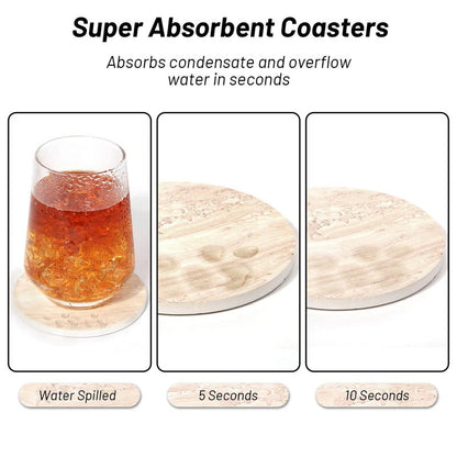 9 Pieces Ceramic Coasters for Coffee Table Absorbent, Billbotk Drink Coasters with Holder, Marble Style Coasters for Wooden Table, Home Decor, Suitable for Kinds of Cups, 4 Inches