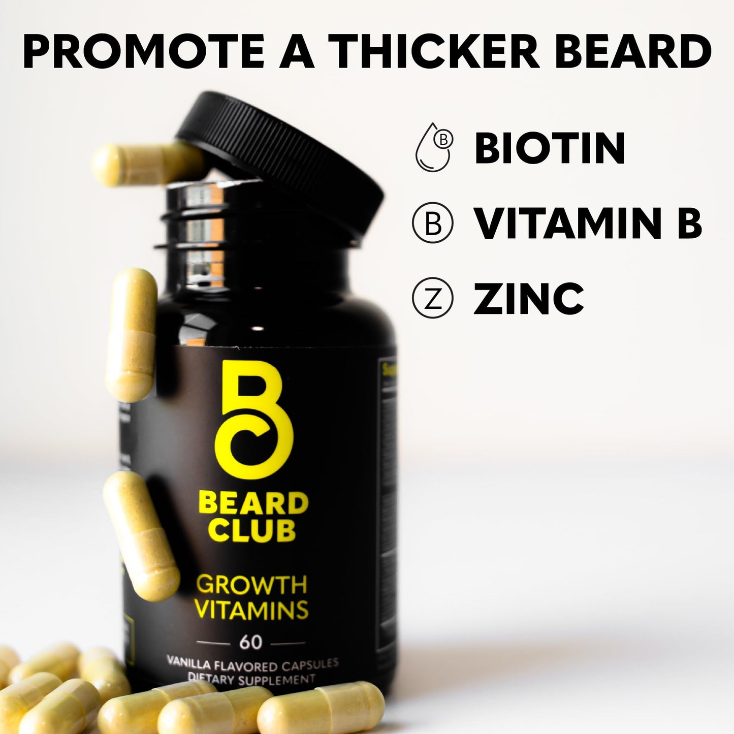 Beard Club - Beard Growth Serum with Natural Castor, Coconut and Avocado to Grow a Thicker, Fuller Beard, Fill in Patches and Stimulate Healthier Facial Hair Growth