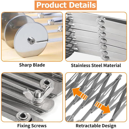 Food Grade Stainless Steel Pizza Cutter Multi-Wheel Dough Divider Pastry Knife Baking Cutter (7, Wheel)