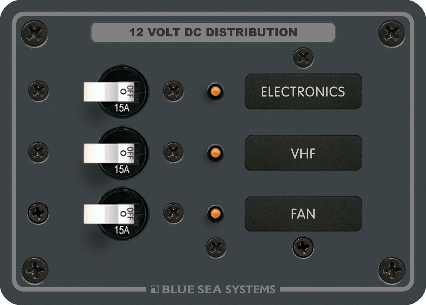 Blue Sea Systems 8025 Traditional Metal DC Panel - 3 Positions