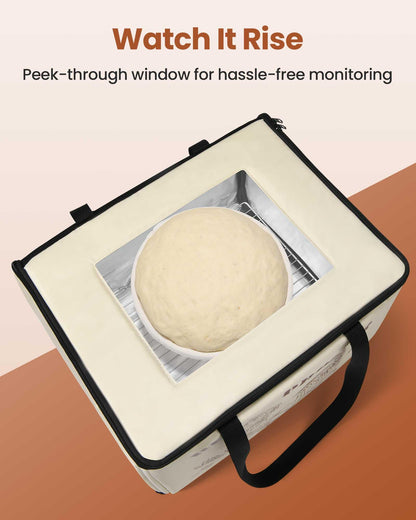 LIFVCNT Folding Bread Proofing Box, Dough Proofer with Shelf, Adjustable Temp (68–132℉) & 0–99H Timer, Sourdough Starter Warmer for Home Bread & Pizza Baking