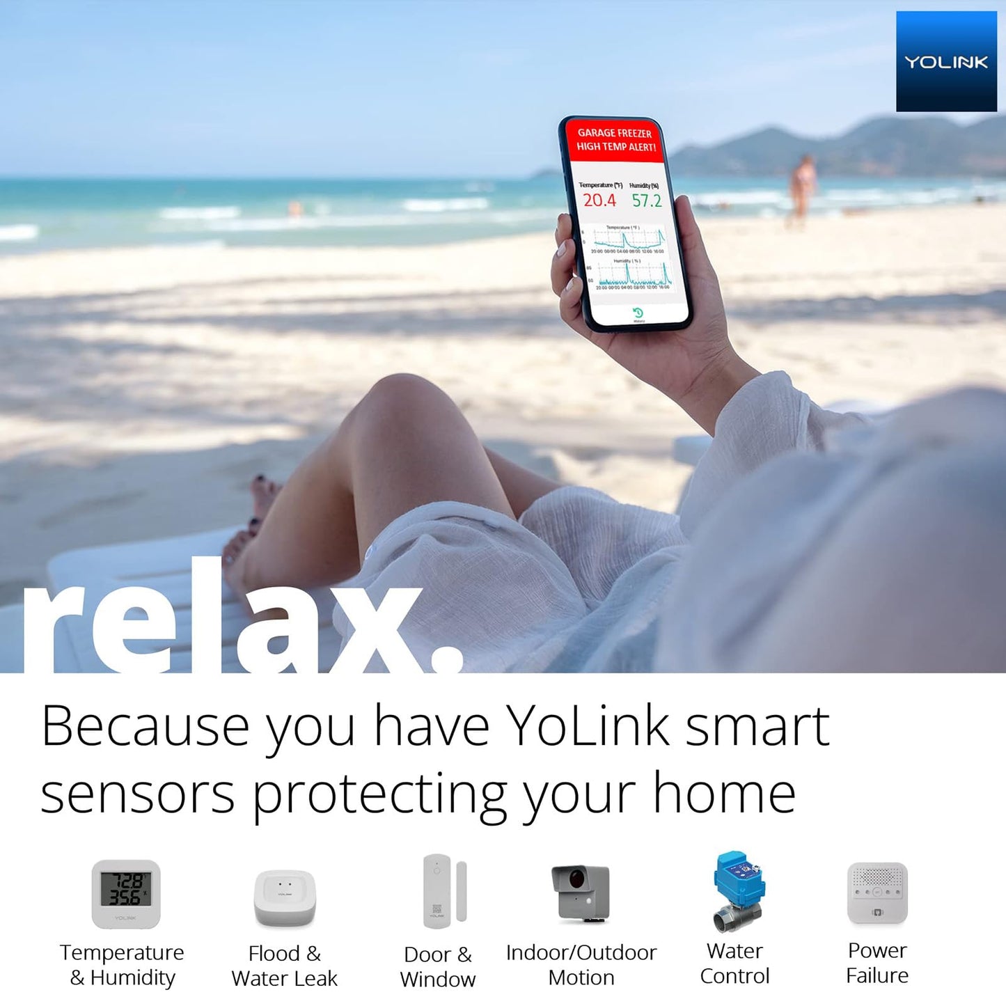 YoLink SpeakerHub & Two Temp/Humidity Sensors Starter Kit – Audio Hub Plays Tones/Sounds, Spoken Messages, Text Messages, LoRa-Powered ¼ Mile Range, Compatible with IFTTT, WiFi Required