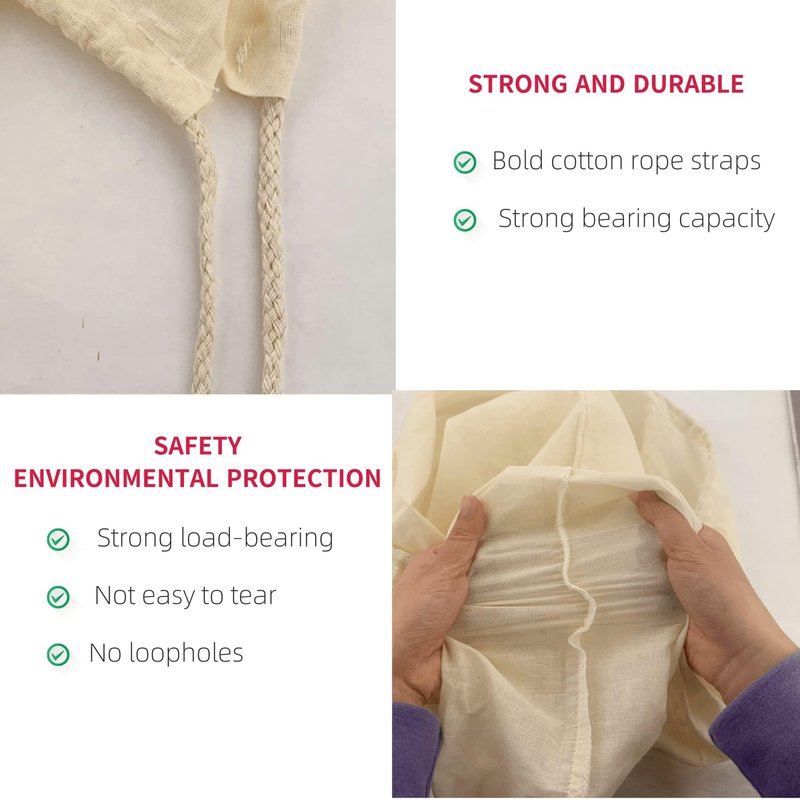 Extra Large(26"x22") Brew Bags for Home Brewing Wine, 100% Cotton Fine Mesh Cheesecloth Bags, Reusable Thickened Strainer with Draw String, Tea Juice Bag, Filter Impurities(X-Large, 2 Pack)