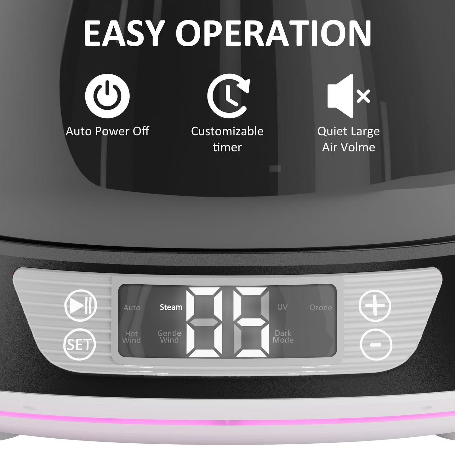 Hat Washer Cage, Hat Heat Press & Hat Shaper – All-in-1 Cap Care Machine with Steam Iron, Ozone, 3-Color Lighting – Hat Cleaner for Baseball Caps, Helmets – Keep Caps Clean & Dry