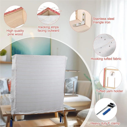 Cross Stitch Stand 80/90cm Tufting Frame Large tuft Rug Punch Needle Carpet Making(90x90cm)