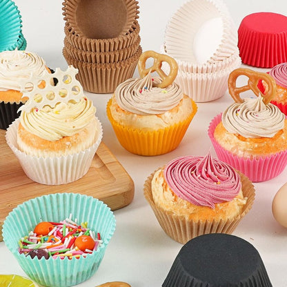 Caperci Standard Cupcake Liners for Baking 200 Counts - Greaseproof Muffin Baking Cups for Wedding Birthday Party Baby Shower Festivals (Natural)